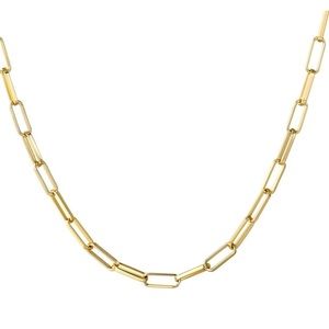 22” Gold Plated Paperclip Chain Link Necklace